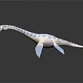 Realistic Plesiosaur 3D Model With Long Neck Blue White Spots And Flippers