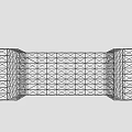Technology Exhibition Hall Architectural Wireframe Model With Grid Structure Design Elements