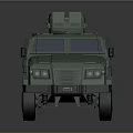 Green Armored Military Vehicle With Heavy Duty Body And Roof Mounted Equipment