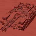 Teal Military Tank Vehicle With Dual Cannons Tracks And Heavy Armor