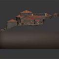 Detailed Ancient Architecture Model Showcasing Traditional Roofs Courtyard And Brick Structures 3d model