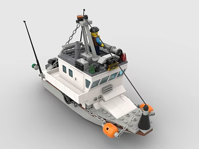 LEGO toy blocks sailing boat fishing boat 3d model