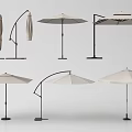 Various Styles Beige Patio Sunshades With Metal Stands For Outdoor Garden Use