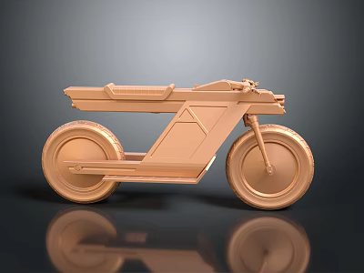 Copper Colored Modern Motorcycle Model With Sleek Lines On Dark Background 3d model