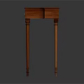 Elegant Wooden Console Table With Drawers Brass Handles And Tapered Legs For Home Decor
