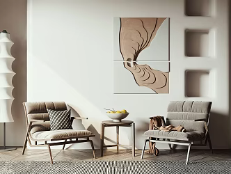 Leisure table and chair combination 3d model