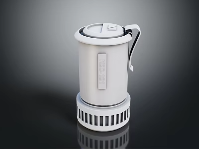 Modern Silver Electric Appliance With Lid Handle And Grille Base Design 3d model