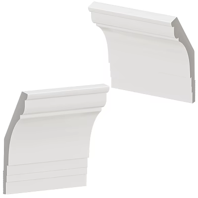 Elegant White Gypsum Cornice For Interior Decorative Architectural Design And Home Decoration 3d model