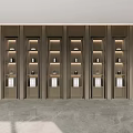 Modern Wooden Decorative Cabinet with Multiple Compartments Lighting and Display Items