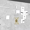 Modern Wall Lamps in Various Styles Mounted on Gray Wall with Decorative Designs