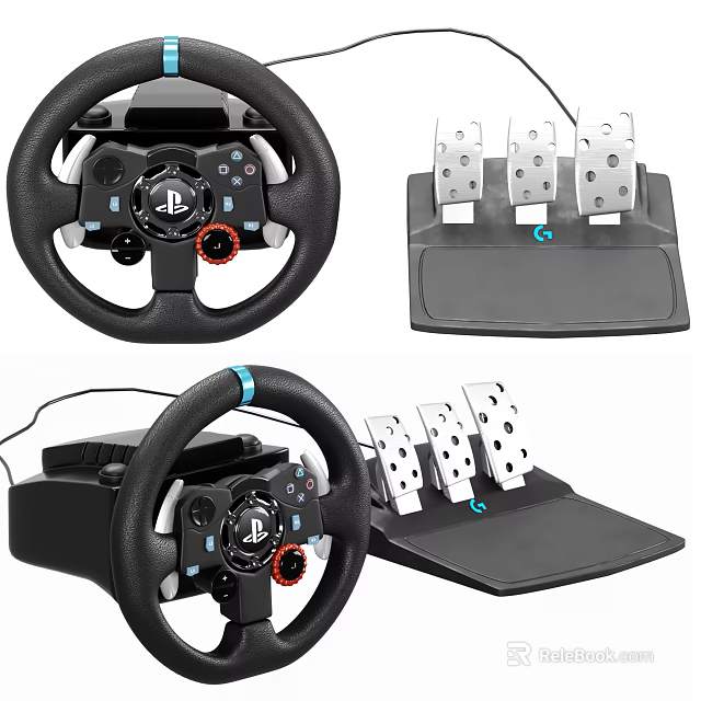 Logitech G Racing Steering Wheel And Pedal Set For PlayStation Gaming Simulator 3d model 