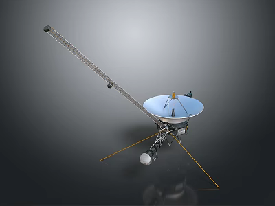 Deep Space Probe With Parabolic Antenna Long Arm Support Structures And Instruments 3d model