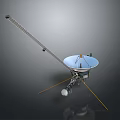 Deep Space Probe With Parabolic Antenna Long Arm Support Structures And Instruments 3d model