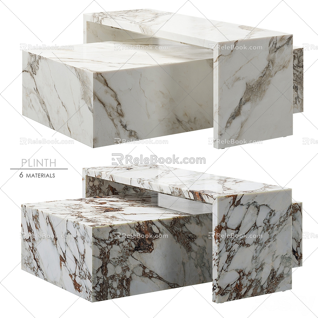 AudoCPH solid wood marble coffee table model