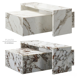 AudoCPH solid wood marble coffee table 3d model