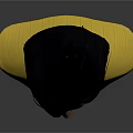 3D Character Bust Design With Black Hair Yellow Brown Jacket And Zipper Detail