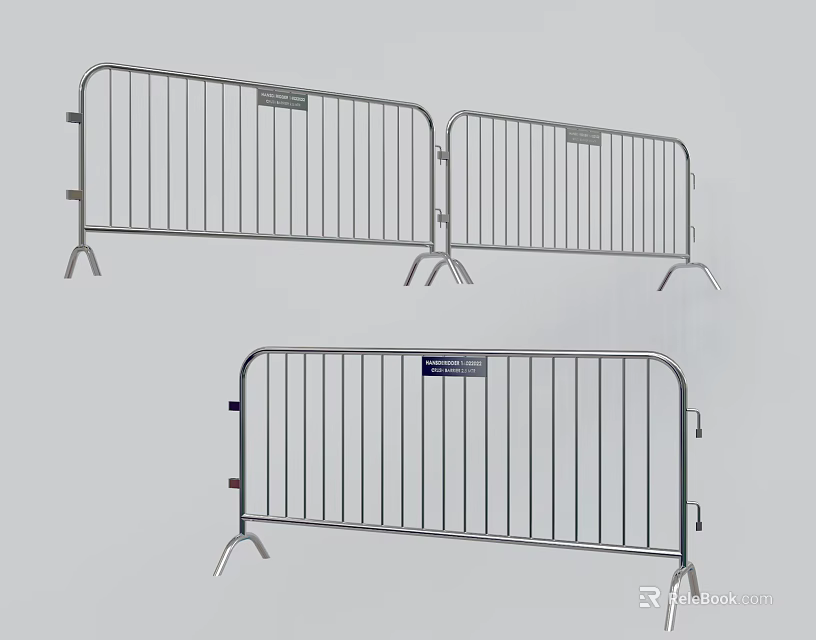 Portable Metal Barricades For Temporary Crowd Control At Events And Construction Sites 3d model 