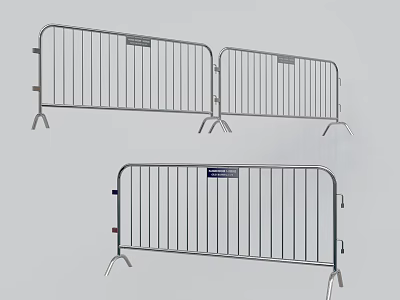 Portable Metal Barricades For Temporary Crowd Control At Events And Construction Sites 3d model