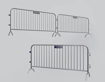 Portable Metal Barricades For Temporary Crowd Control At Events And Construction Sites 3d model
