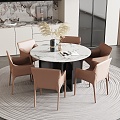 Modern Dining Table and Chair Combination 3d model