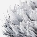 Modern Decorative Gray and White Feather Flower Shaped Fluffy Chandelier Design