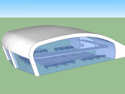 Indoor Sports Stadium Interior With Basketball Court And Seating For Fitness Training 3d model