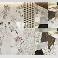 Geometric Marble Decorative Components With Various Textures And Color Patterns For Interior Design 3d model