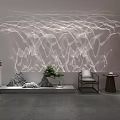 Modern Decorative Lights Casting Wave Like Patterns On Wall In Stylish Indoor Space 3d model