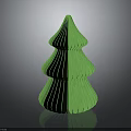 Green Collapsible Christmas Tree Decoration With Pleated Tiered Layers For Home