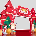 Christmas Beauty Chen Christmas Photo Device Christmas Decoration Christmas Door Head Christmas Door Building Christmas Element 3d model