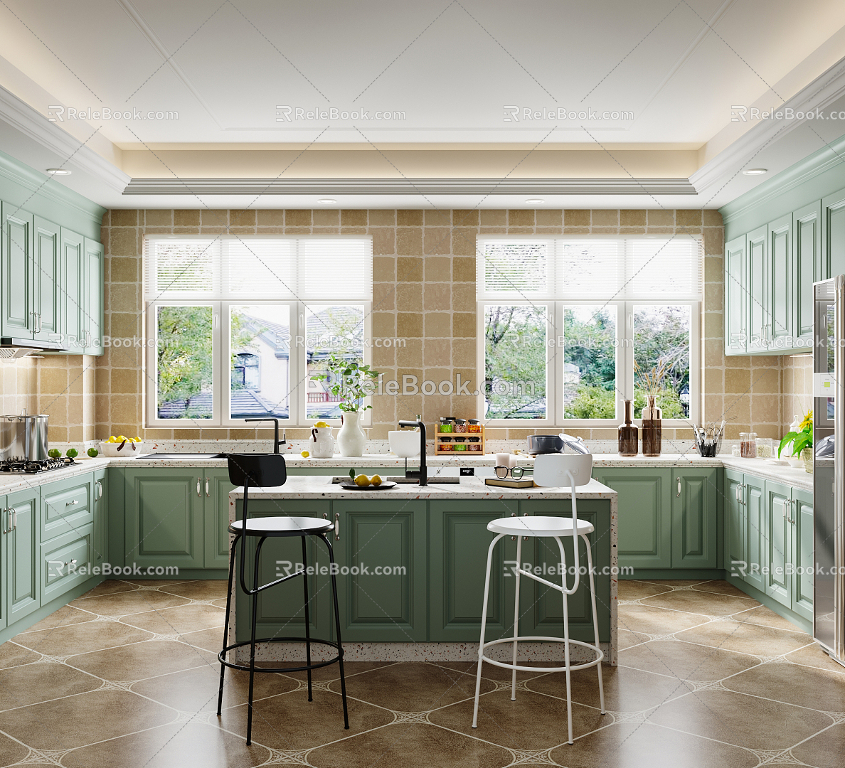 European-style kitchen 3d model