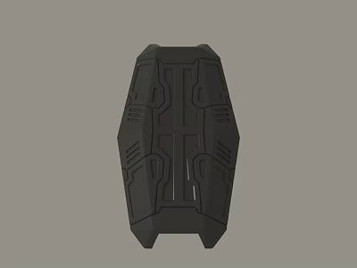 Futuristic Black Tactical Armor Plate With Intricate Geometric Patterns And Textured Surface 3d model