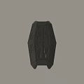 Futuristic Black Tactical Armor Plate With Intricate Geometric Patterns And Textured Surface 3d model