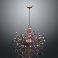 Copper Light Fixture Combination With Multiple Arms And Decorative Bulbs For Modern Indoor Decoration
