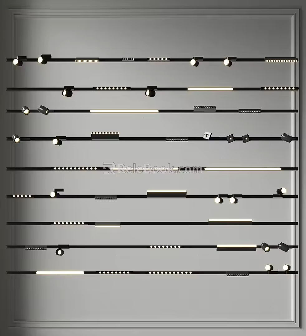 Track Magnetic Spotlight Embedded Magnetic Spotlight Linear Lamp Steering Spotlight Downlight Track Lamp Bucket Lamp Strip Lamp 3d model