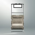 Two Modern Fabric Lounge Chairs With Metal Frame For Indoor Use