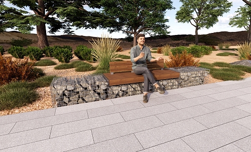 Landscape Bench Stone Bench Stone Bench 3d model