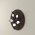 Modern Wall Light With Circular Dark Brown Frame And Star Shaped White Lamps