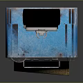 Blue Photo Phone Booth With Digital Screen Control Panel And Base Stand