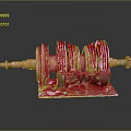 Rusted Vintage Mechanical Gear Shaft With Multiple Metal Components On Industrial Base