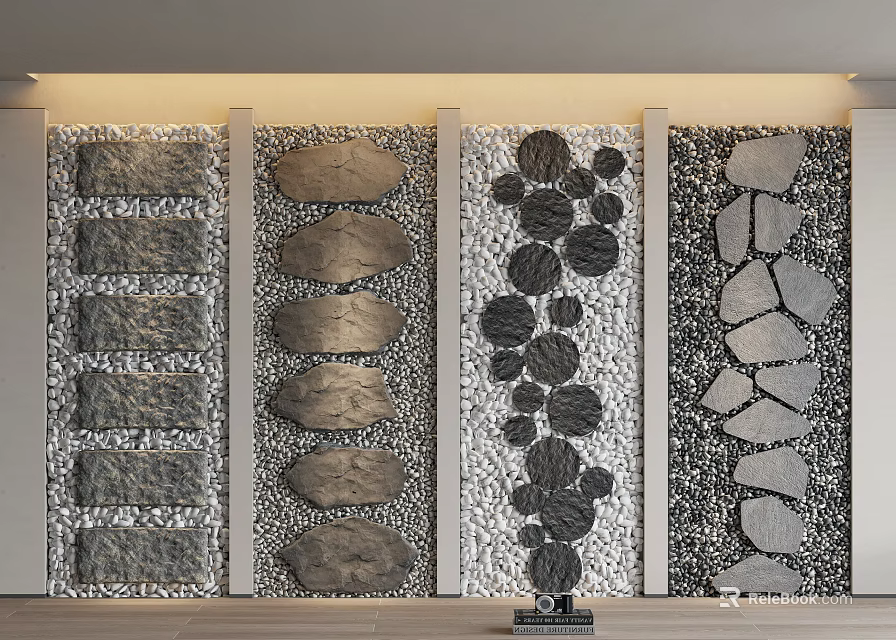 Creative Stepping Stones Design For Outdoor Garden With Natural Stone And Unique Patterns 3d model 