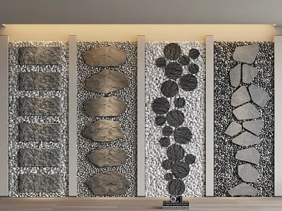 Creative Stepping Stones Design For Outdoor Garden With Natural Stone And Unique Patterns 3d model