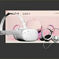 Oculus Quest 2 VR Headset With Controllers And Packaging Box Electronic Device