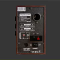 Kenwood Red Wooden Speaker With Control Knobs And Classic Design