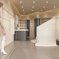 Modern Light Luxury Clothing Store Interior With Elegant Apparel Display And Cozy Lounge Space
