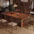Elegant Modern Restaurant Interior With Wooden Dining Table Comfortable Chairs Pendant Light And Green Plant