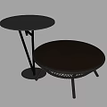 Modern Round Metal Coffee Tables Featuring Unique Leg Design And Mesh Base 3d model