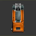 Vibrant Orange Semi Truck Cab Featuring Modern Design And Reflective Surface Details