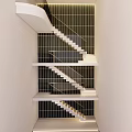 Modern Spiral Staircase Interior Design With Metal Railings And White Steps