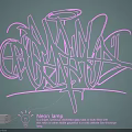 Bright Colorful Neon Lamp with Unique Graffiti Style Design and Pink Glow